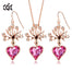 Pink Crystal Heart Tree of Life Pendant And Dangle Earrings Set - 100007324 Find Epic Store