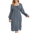 Plus Size Long Sleeve Elegant Mid-Calf Split Dress - 200000347 Find Epic Store