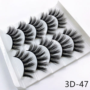 5 pairs 3d mink lashes handmade 3d lashes natural eye lashes makeup lashes extension - 200001197 3D-47 / United States Find Epic Store