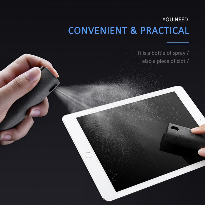 New 2 in 1 Phone And Computer Portable Spray Microfiber Cloth Set Cleaner - 151410 Find Epic Store