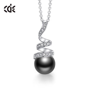Original Design Embellished with Crystals White Pearl Geometric Pendant Necklace Jewelry for Wife Gift - 200000162 Black / United States / 40cm Find Epic Store