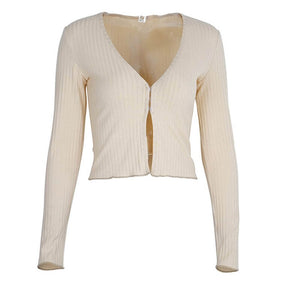Knitted Cardigans Fashion Sweater - 201236303 S / United States / Beige Find Epic Store