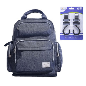 Large Capacity Diaper Bag Fashion Maternity Baby Bag Backpack Stylish Stroller Baby Diaper Bag For Mom - 100001871 Navy blue with hooks / United States Find Epic Store