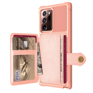 For Samsung Galaxy S21 Ultra Plus Credit Card Case PU Leather Flip Wallet Cover with Photo Holder Hard Back Cover for S21 Ultra - 380230 for Galaxy S21 / Rose Gold / United States Find Epic Store