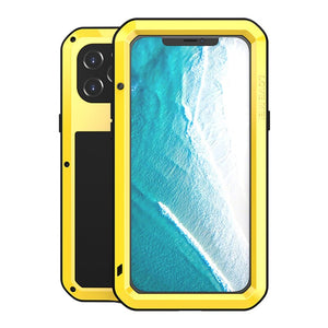 LOVE MEI Compatible for iPhone 12 Pro Max Case, Aluminum Metal Gorilla Glass Shockproof Military Heavy Duty Sturdy Cover - 380230 for iPhone 12 ProMax / Yellow / United States|NO Retail packaging Find Epic Store