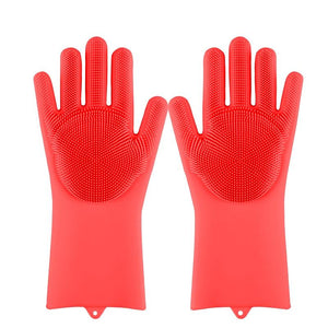 Magic Silicone Multi Purpose Washing 1Pair Gloves - Red / China Find Epic Store