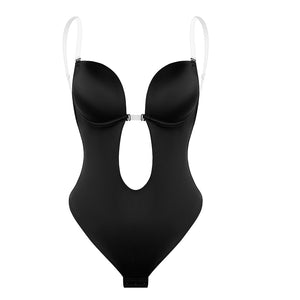 Women Plunging Deep V-Neck Strapless Backless Bodysuit Seamless Thong Full Body Shapewear for Wedding Party - 0 Black / S / United States Find Epic Store