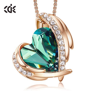 Charming Heart Pendant with Crystal Silver Color - 100007321 Green Gold / United States Find Epic Store