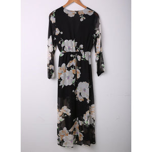 Long Sleeve Printing Floral Dress - 200000347 Find Epic Store