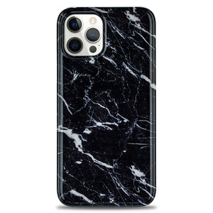 For iPhone 12 Pro Max/iPhone 12 Pro Marble Case, Slim Thin Glossy Soft TPU Rubber Gel Phone Case Cover for iPhone 12 Mini - 380230 for iPhone 12 / Black / United States Find Epic Store