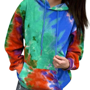 Tie Dye Fashion Long Sleeve Loose Jumper Hoodie - 200000348 green / S / United States Find Epic Store