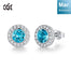 Fashionable Luxury Red Color Crystal Round Shape Stud Earrings - 200000171 Baby Blue / United States Find Epic Store