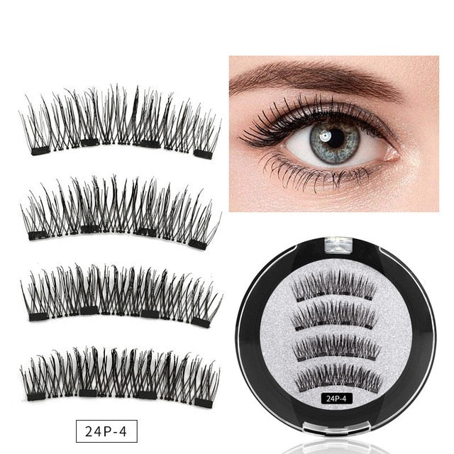 2 Pairs of 4 Handmade Natural Magnetic Eyelashes - 200001197 24P-4 / United States Find Epic Store