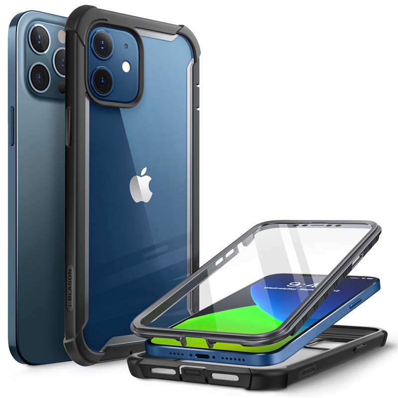 Case for iPhone 12 Case/12 Pro Case 6.1 inch (2020) I-BLASON Ares Full-Body Rugged Clear Bumper Cover with Built-in Screen Protector - 0 PC + TPU / Black / United States Find Epic Store