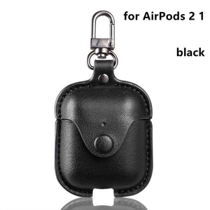 For AirPods Pro 2 1 luxury Bluetooth leather Accessories Bluetooth headset protector Cover business leather Case for AirPods 2 1 - 200001619 United States / black 2 1 Find Epic Store