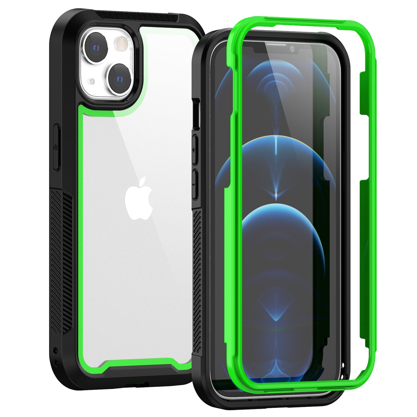 Shockproof Armor Silicone Case For iPhone 13 Pro Max/iPhone 13 Mini/iPhone 13 Pro (2021) Luxury TPU Acrylic Transparent Cover - 0 for iPhone 13 / green / United States Find Epic Store