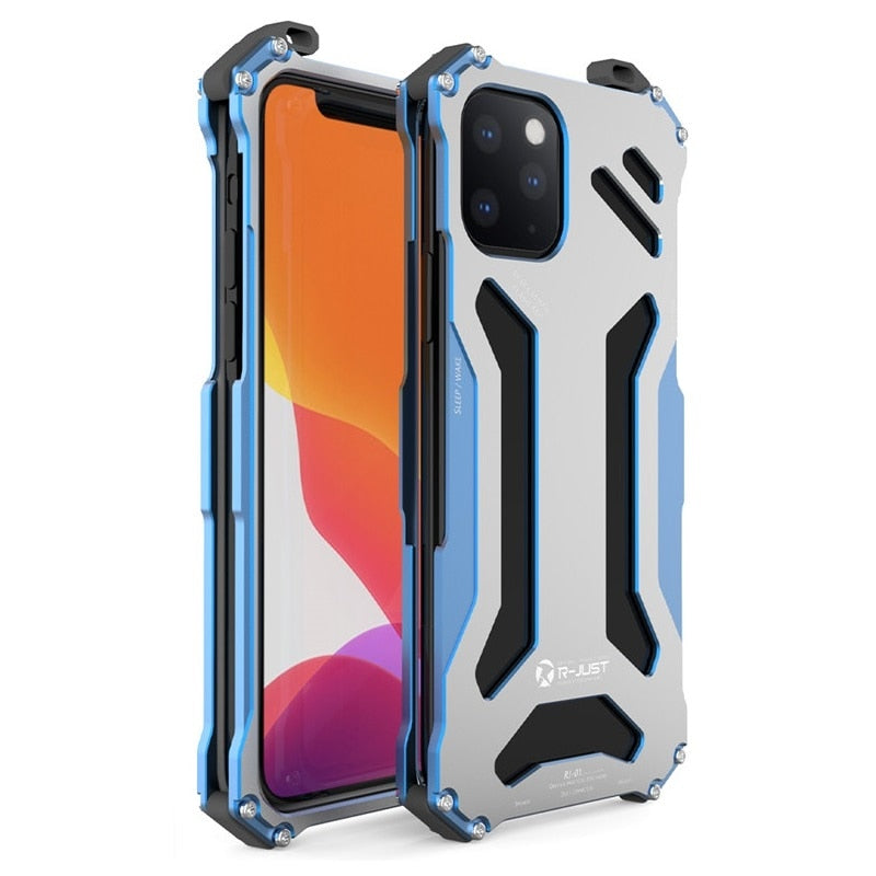 Luxury Metal Armor Case For iPhone 11 Pro XS Max XR X 7 8 Plus SE 2 Protect Cover For iPhone X XR XS Max Hard shockproof Coque - 380230 For iPhone 7 / Blue / With Retail Pack Find Epic Store