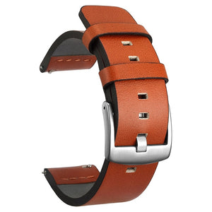 20 22mm Watch Band for Samsung Galaxy Active Genuine Leather Watchband Gear s3 Gear Sport Watch Band Strap Steel Buckle - 200000127 United States / silver orange / 18mm Find Epic Store