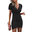 Sexy V neck Short Sleeve Bodycon Dress - 200000347 Black / S / United States Find Epic Store
