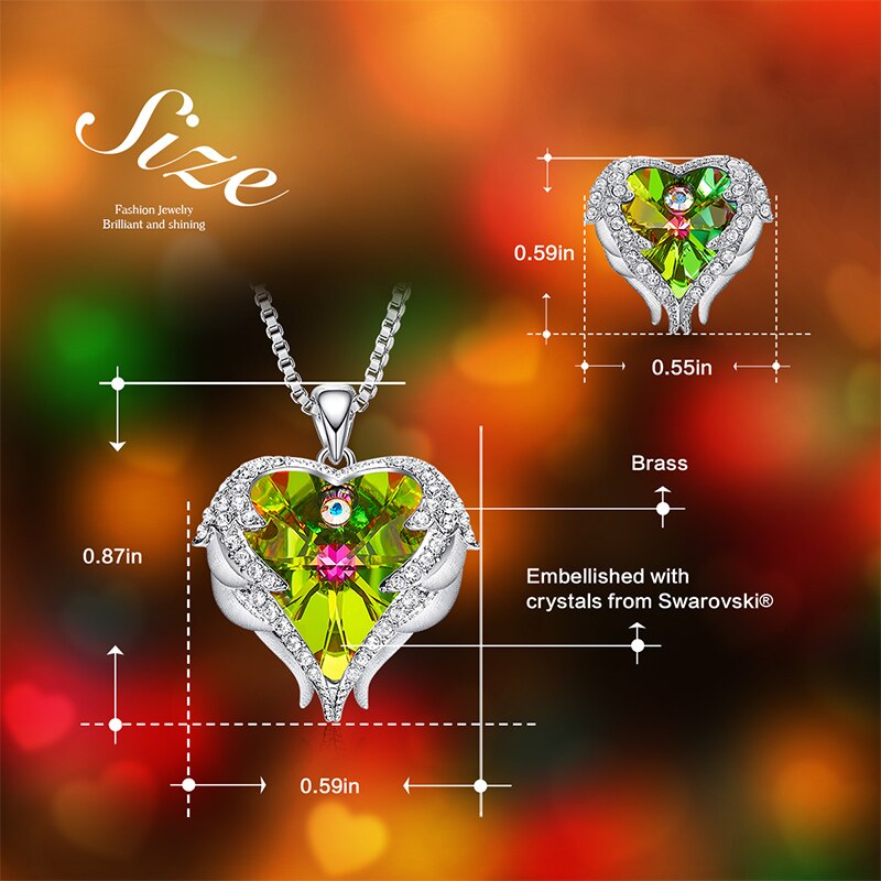 Women Jewelry Set Embellished With Crystals Necklace Stud Earring Set Angel Wing Jewelry Valentine's Day Gift - 100007324 Find Epic Store