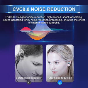 Bluetooth 5.0 Touch Control TWS Earphones CVC 8.0 Noise Reduction Wireless Earbuds Digital Display Earbuds 3500mAh Charging Box - 63705 Find Epic Store