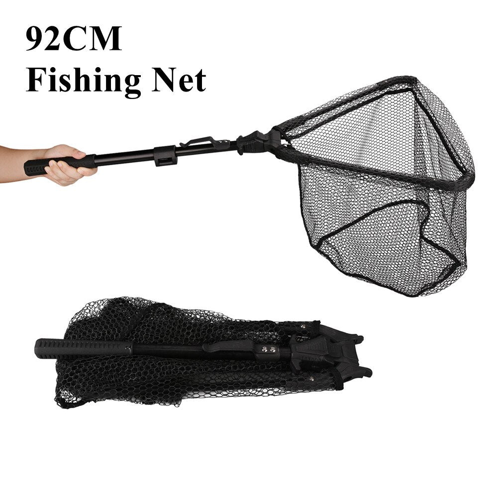 190cm 130cm 55cm Telescopic Landing Net Folding Fishing Pole Extending Fly Carp Course Sea Mesh Fishing Net For Fly Fishing - 13003 92CM Fishing Net / United States Find Epic Store