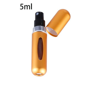 Portable Mini Refillable Perfume Bottle With Spray Scent Pump - 5 ml matte GOLD Find Epic Store