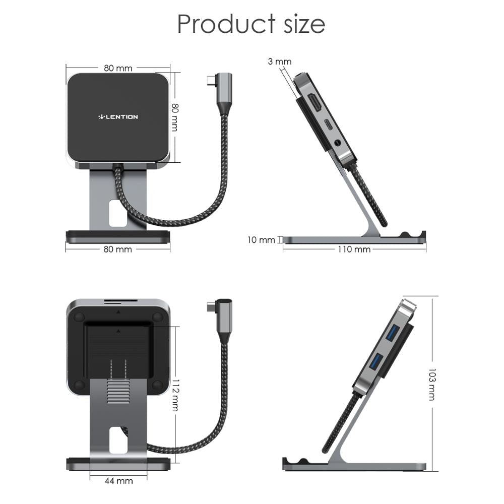 iPad Pro USB C Hub with 4K HDMI, PD Charging, SD/Micro SD Card Reader, USB 3.0 & 3.5mm Headphone Jack for Samsung Galaxy Tab S4 - 0 Find Epic Store