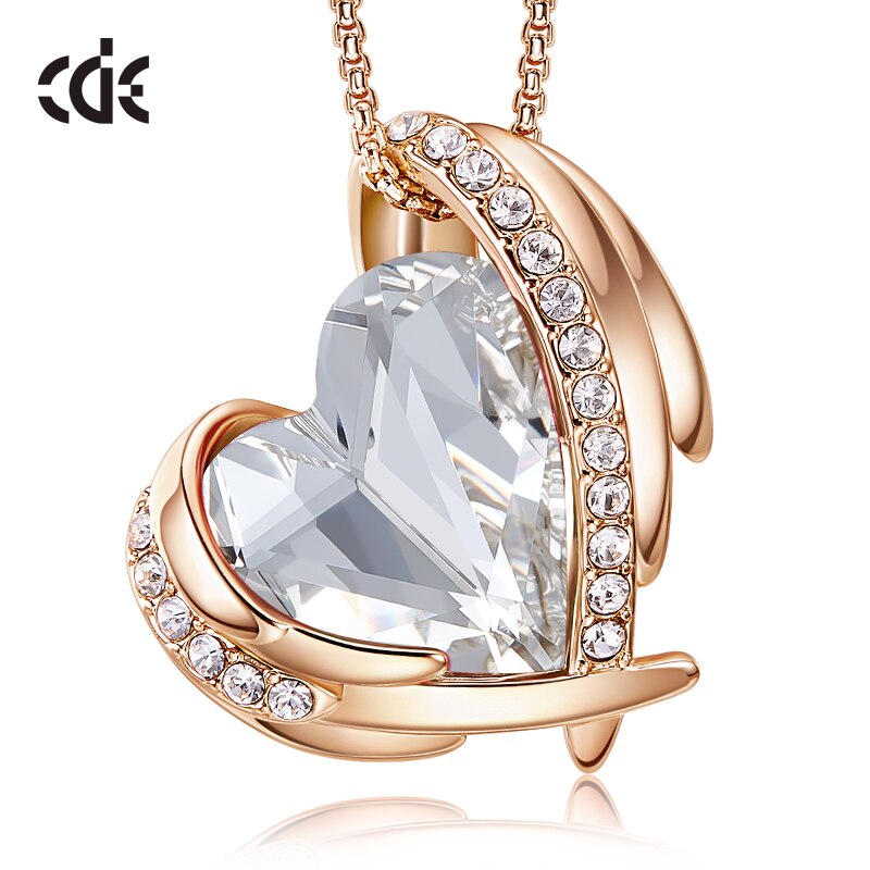 Charming Heart Pendant with Crystal Silver Color - 100007321 Crystal Gold / United States Find Epic Store