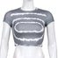 Tie Dye Printed Y2k Crewneck Skinny Crop Top - 200000791 Find Epic Store