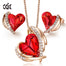 Heart Crystal Jewelry Set Wings Choker Necklace Stud Earrings - 100007324 Red Gold / United States / 40cm Find Epic Store