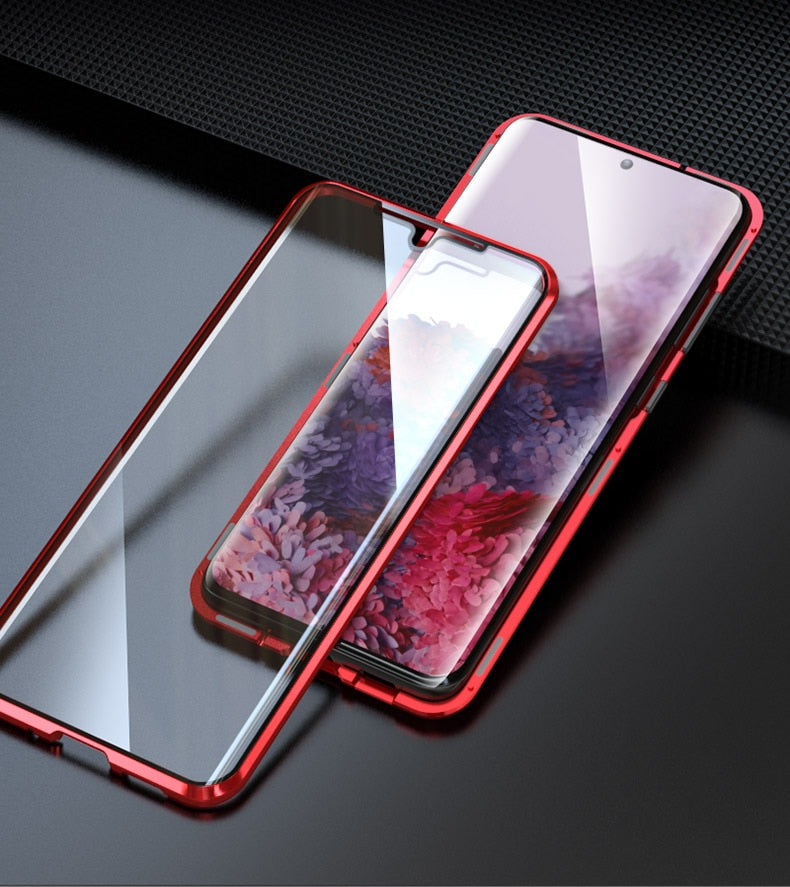 Case for Samsung Galaxy S20 Note 20 Ultra S20 Plus Case, Luxury Magnetic Adsorption Back Tempered Glass Built-in Magnet Metal Bumper - Find Epic Store