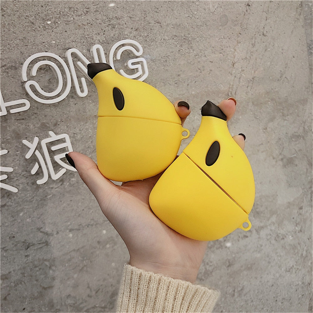 Case For AirPods Pro 2 1 Luxury 3D Cute Banana Airpod Earphone Protector Cover Accessories with Keychain For AirPods pro Case - 200001619 Find Epic Store