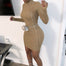 O Neck Long Sleeve Dress - 200000347 Khaki / S / United States Find Epic Store