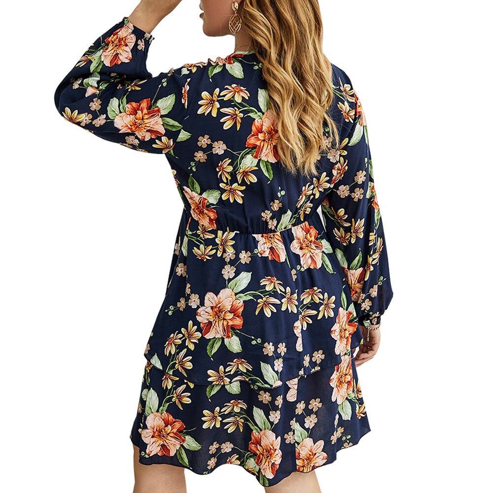 4XL Floral Ruffle Dress - 200000347 Find Epic Store