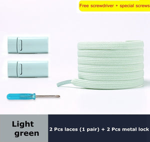 Magnetic Lock Elastic Shoelaces Flat Of Sneakers No tie Shoe Laces Metal locking Easy to put on and take off Lazy Shoelace - 3221015 Light Green / United States / 100cm Find Epic Store
