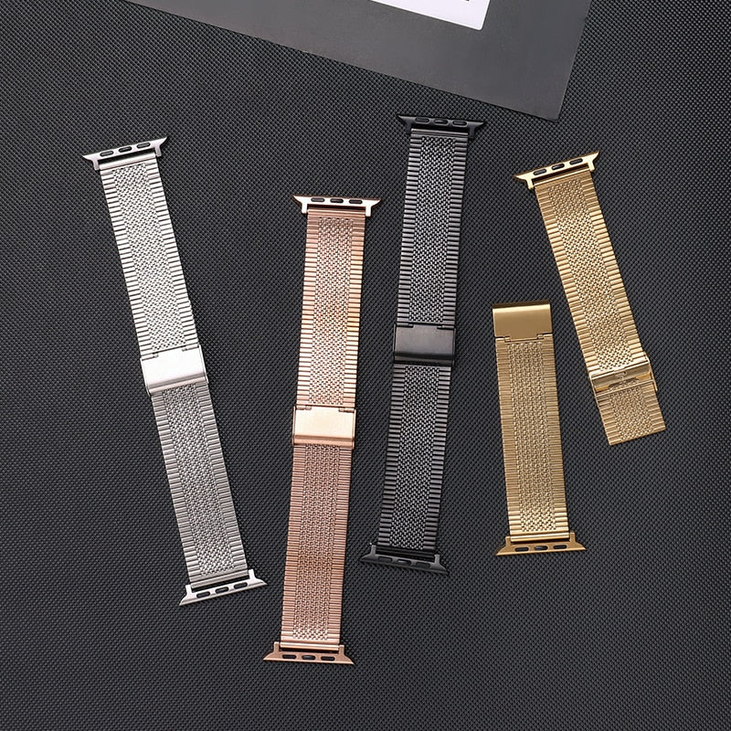 Stainless Steel Watch Band for Apple Watch band 6 SE 5 4 3 Metal Replacement Strap 38mm 40mm 42mm 44mm Braided Strap for iwatch - 200000127 Find Epic Store