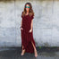 V Neck Side Pocket Slit Long Dress - 200000347 Find Epic Store