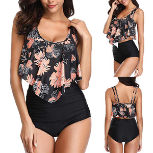 Women Two Piece Sexy Backless Halter Floral Printed Swimwear - 200000600 Find Epic Store