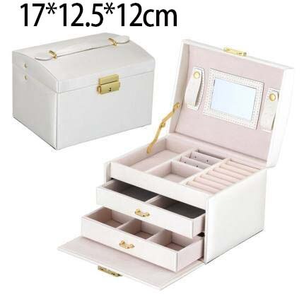2021 New PU Leather Jewelry Storage Box Portable Double-Layer Packaging Box European-Style Multi-Function Winter Gift - 200001479 United States / White 06 Find Epic Store