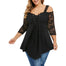 6XL Plus Size Off Shoulder Lace Long Sleeve Black Blouse - 200000346 Find Epic Store
