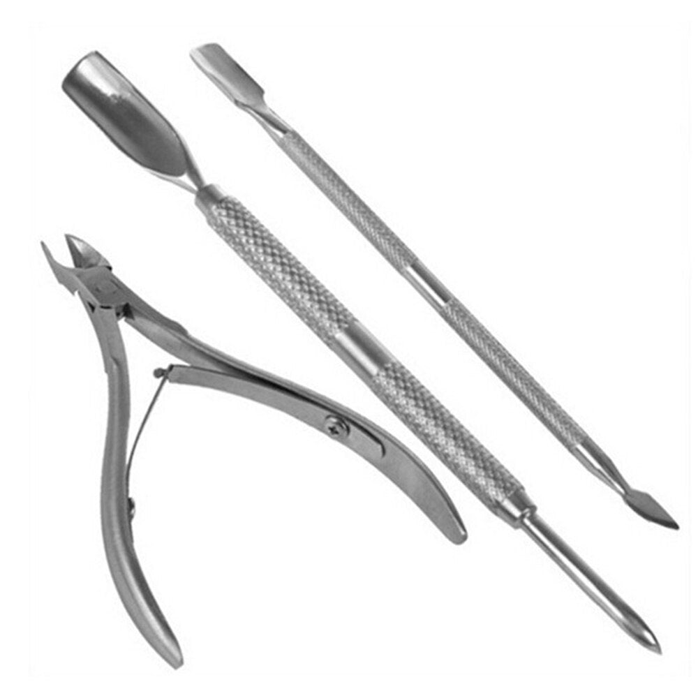 Nail Tools Exfoliating Tool Set Dead Skin Cut Dead Leather Fork Push Cuticle Nipper with Cuticle Pusher Durable Manicure Tool - 200001307 United States / Silver Find Epic Store
