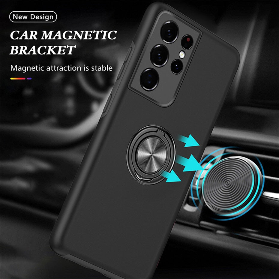 Shockproof Back Cover Phone Case For Samsung Galaxy S21 S20 Plus Note 20 Ultra 360 Rotating Ring - 380230 Find Epic Store