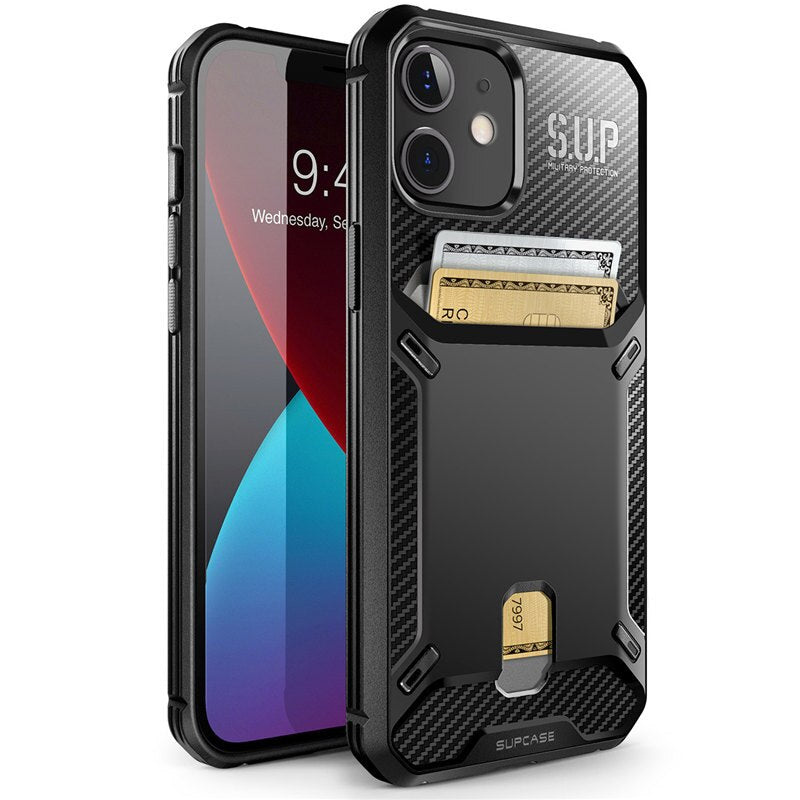 For iPhone 12 Mini Case 5.4 inch (2020 Release) UB Vault Slim Protective Wallet Cover with Built-in card holder - 380230 PC + TPU / Black / United States Find Epic Store