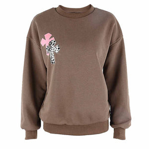 Leopard Print Oversized Sweatshirt - 200000348 Brown / S / United States Find Epic Store