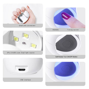 Nail Dryer MINI 3W USB UV LED Lamp Nail Art Manicure Tools Pink Egg Shape Design 30S Fast Drying Curing Light for Gel Polish - 0 Find Epic Store