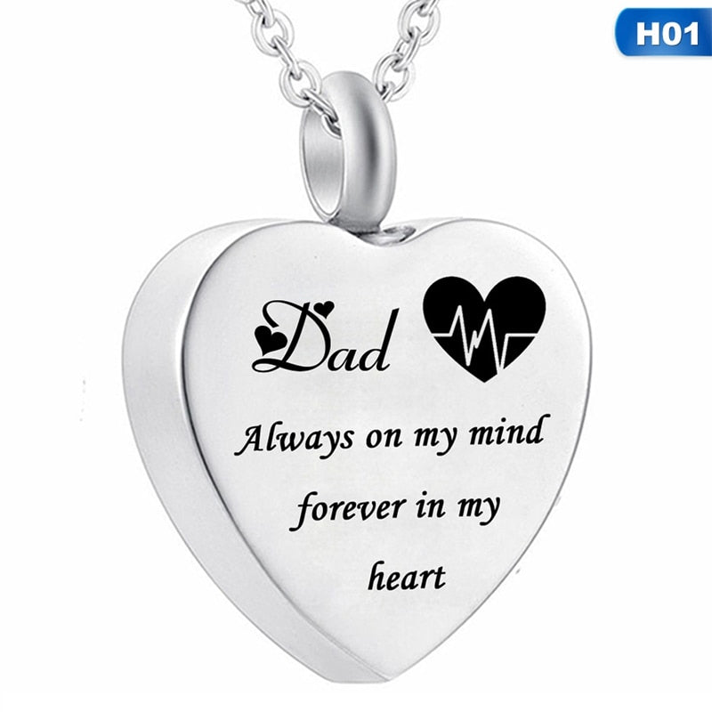 Heart Cremation Urn Necklace For Ashes Urn Jewelry Memorial Pendant Gift - 200000162 H01 / United States Find Epic Store