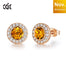 Fashionable Luxury Red Color Crystal Round Shape Stud Earrings - 200000171 Yellow Gold / United States Find Epic Store