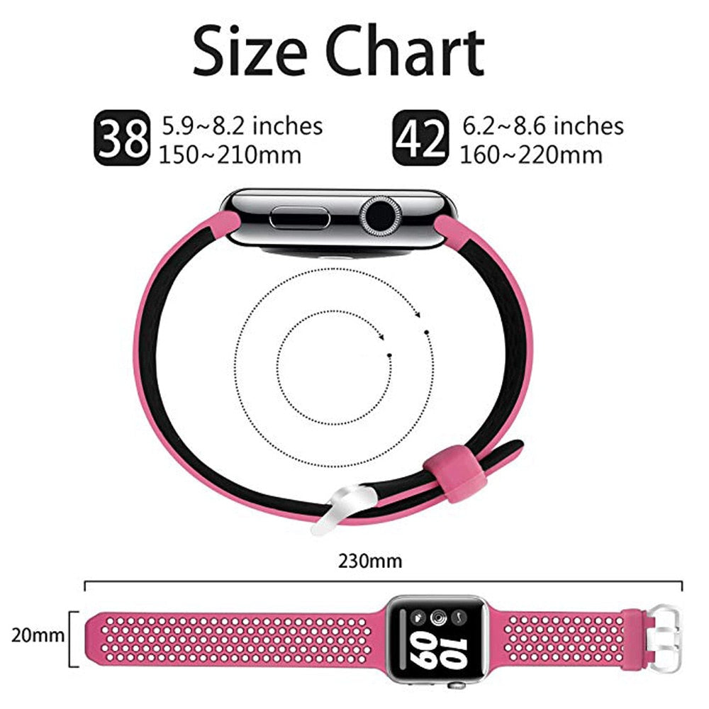 Strap for Apple Watch 5 Band 40mm 44mm iWatch series 4 5 6 SE Sport Belt Silicone bracelet for Apple watch band 42mm 38mm - 200000127 Find Epic Store