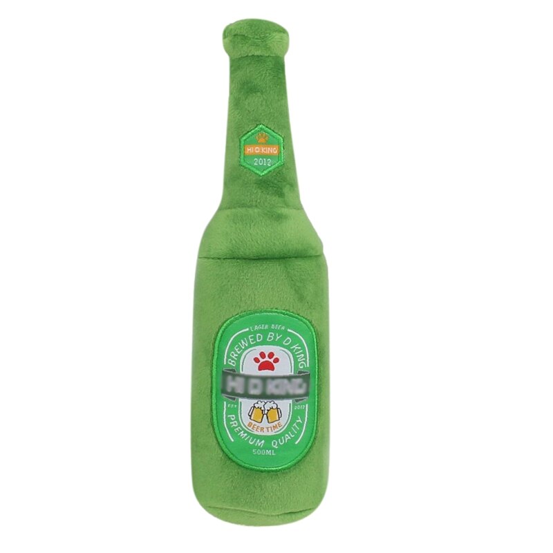 Dog Chew Toys Bite Resistant Soft Plush Playthings Funny Durability Chew Molar Toy Beer Glass Bottle Shape Pet Supplies - 200003723 Beer bottle / United States Find Epic Store